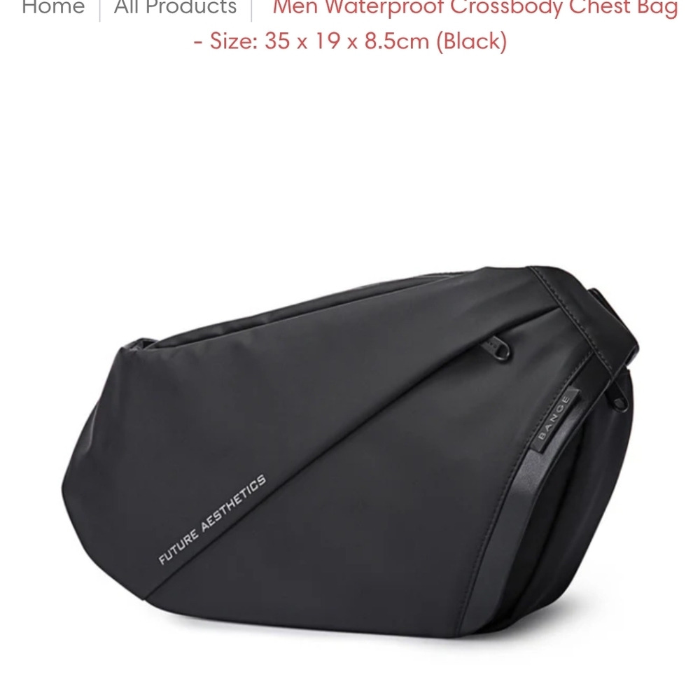 Black Waterproof Crossbody Bag